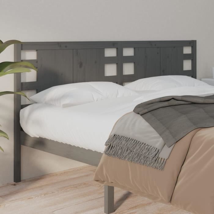 VidaXL Headboard Grey 126x4x100 Cm Solid Pine Wood 818762