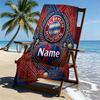 Custom Name Personalized FC Bayern Munchen Print Beach Towel, for Trip Camping Beach Party Home Decor, Birthday Gift for Family & Friends