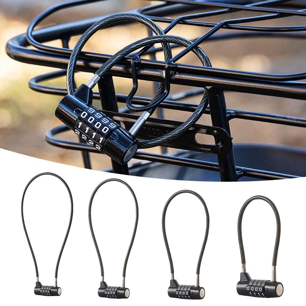 Anti-theft 4 Digit Combination Lock Wire Rope Gym Safety Coded Lock for Travel & Home