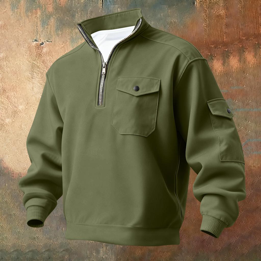 Мужской однотонный свитшот на молнии до середины, мужской спортивный свитшот большого размера в стиле кэжуал