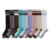 Women's Two Bar Collision Color Absorbs Sweat Breathable Deodorant Fast Dry Glue Non Slip Long Tube Yoga Socks