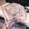 Silky Square Scarf Floral Print Headscarf Neck Scarf Bandana For Women Fashion Travel Daily Use