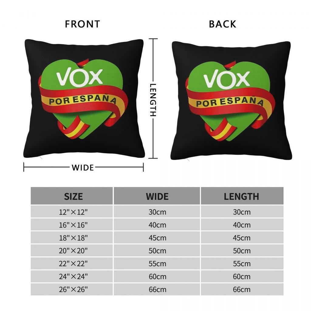 Espana Vox Logo Spain Political Party Spanish Square Pillowcase Cushion Cover Pillow Case Throw Pillow Cover for Home Sofa