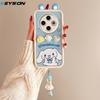 KEYSION Cute Ear 3D Cartoon Case for TECNO Spark 30C with Bracelet Soft Silicone Shockproof Phone Cover for TECNO Spark 30C