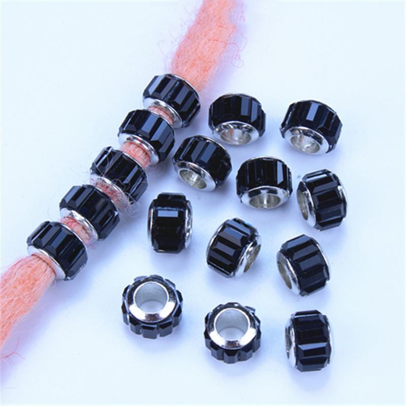 5pcs/bag Silver Metal Hair Rings Braid Dreadlocks Bead Hair Cuffs Dread Tube Charm Dreadlock for DIY Hair Accessaries