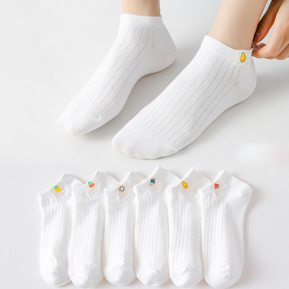 Shallow Mouth Ankle Low Sock Fruit Pattern Decor Boat Socks Comfortable Women Short Socks Summer