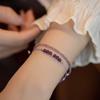 Natural Purple Crystal S925 Silver Bracelet Handmade Woven Bracelet Girl Party Gift