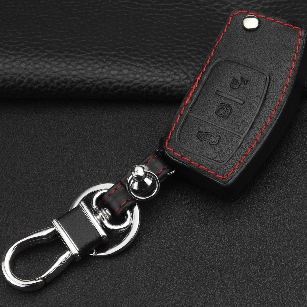Jingyuqin кожаный чехол кожаный чехол для Ford Fiesta Focus 2 Ecosport Kuga Escape Car Flip складной чехол для дистанционного ключа 3 B