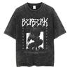 Washed Berserk Cotton Mens Vintage Japan Anime Oversize Shirts Streetwear Summer Short Sleeve TShirt Loose Cotton Tops