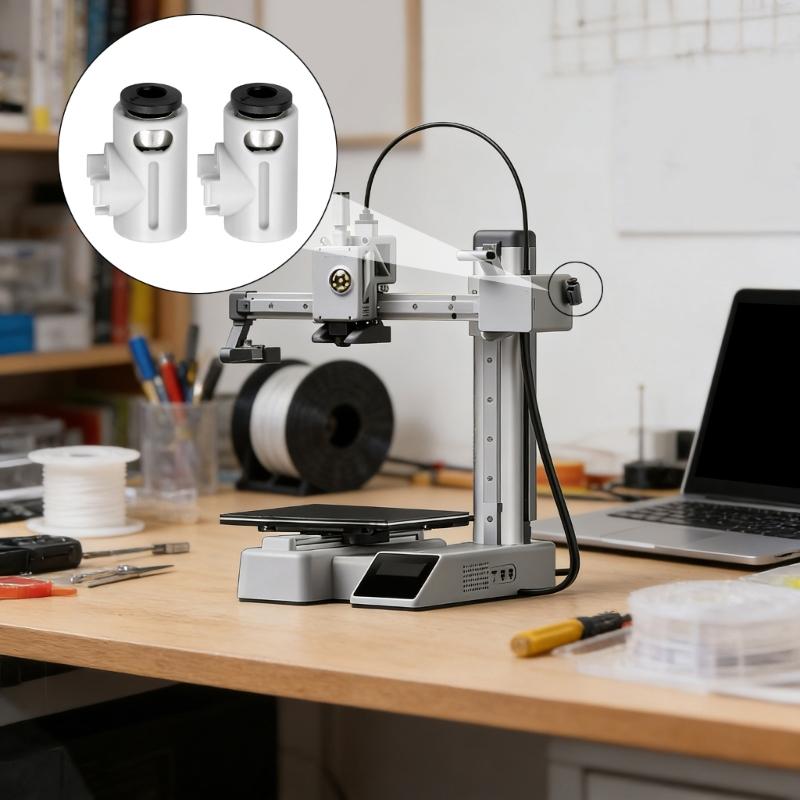 Набор из 2 высокоточных PTFE фитингов для подачи филамента для 3D-принтера A1mini с керамическими направляющими, самосмазывающиеся