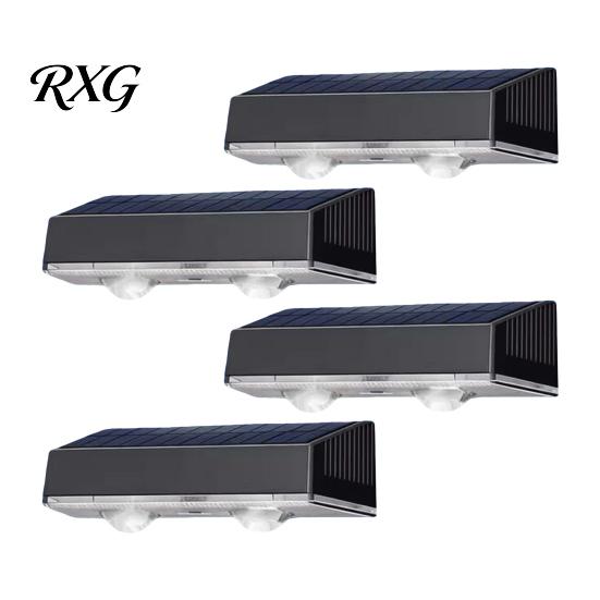 Dual Lens Solar Lights Magnetic Wall Wash Light, Waterproof Outdoor Fence Lamp with RGB Long Lasting Lamps & Warm White, 12H Battery, Easy Mount