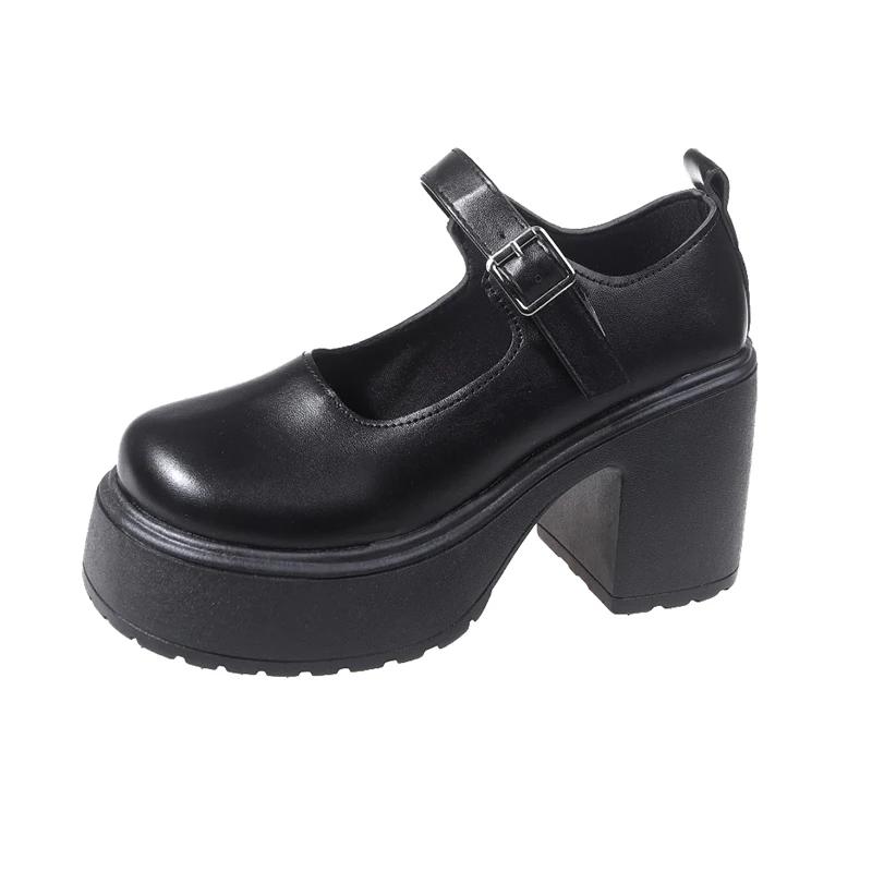 Женская обувь Мэри Джейн, женские туфли на высоком каблуке, модные туфли на низком каблуке для офиса и карьеры, горячая распродажа, туфли на высоком каблуке с круглым носком, женские