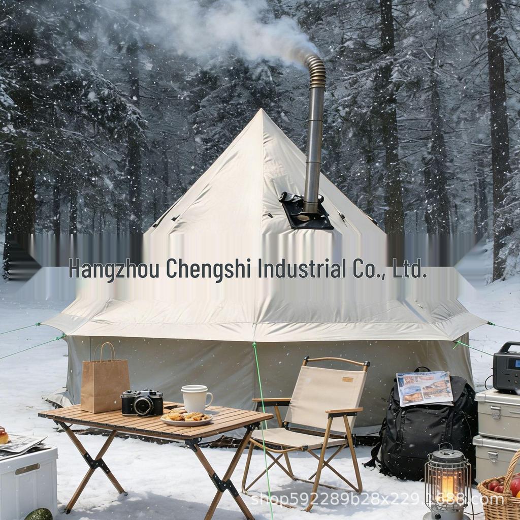 Палатка-тент для суровой зимы: Морозостойкое тепло, Дизайн монгольской юрты, Готов к использованию с походной печкой, Совместим с дровами