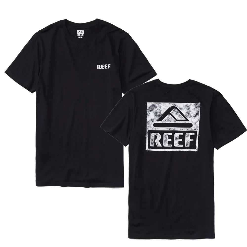 Бренд Reef Новые футболки с принтом Праздничные Повседневные Летние топы Мужская футболка с коротким рукавом и круглым вырезом Хлопковая футболка Удобные отпускные топы