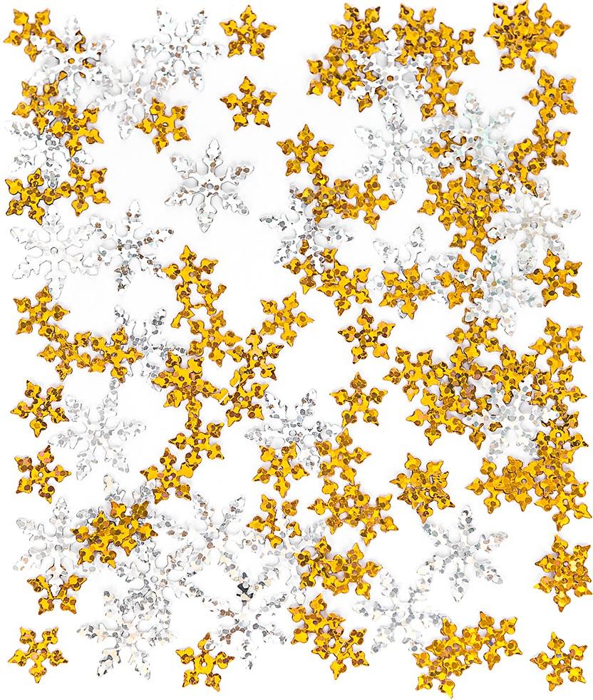 Snowflake Sequins Gold Silver Christmas Mix 15G