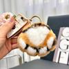 Rabbit Fur Big Cat Paw Keychain Stuffed Animal Tiger Tail Bag Charms Ornmant with Key Ring Fluffy Soft Plush Doll Pendant
