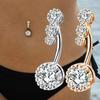 Crystal Belly Button Rings Navel Ring Zircon Drop Dangle Body Belly Piercing Jewelry For Women Beach Belly Navel Rings