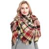 Кашемировый клетчатый квадратный шарф, женская осенне-зимняя шаль