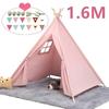 Портативная детская палатка 1,6 м, игровой домик для детей, палатка Cabana Tipi Infantil, детский вигвам, палатки, замок, светодиодные фонари/ковер/украшения