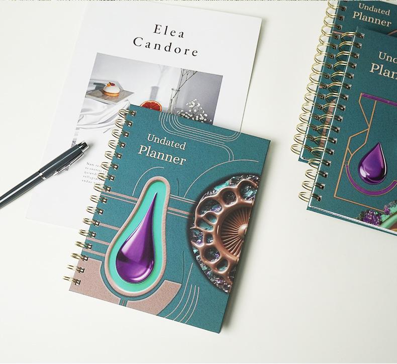 2026 A5 Spiral-Bound Hardcover Planner with Dividers & Full-Color English Calendar