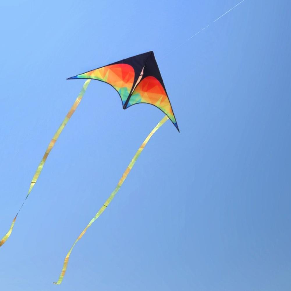 Длинный хвост, большой дельта-воздушный змей, двуххвостый пластиковый летающий Игрушка, красочный, простой в управлении воздушный змей, друг, игра