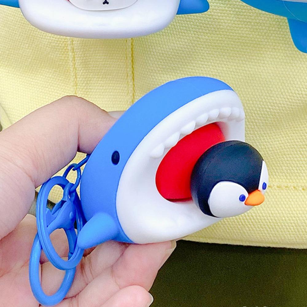 Cat Silicone Penguin Pendant Creative Polar Bear Keychain Car Key Pendant