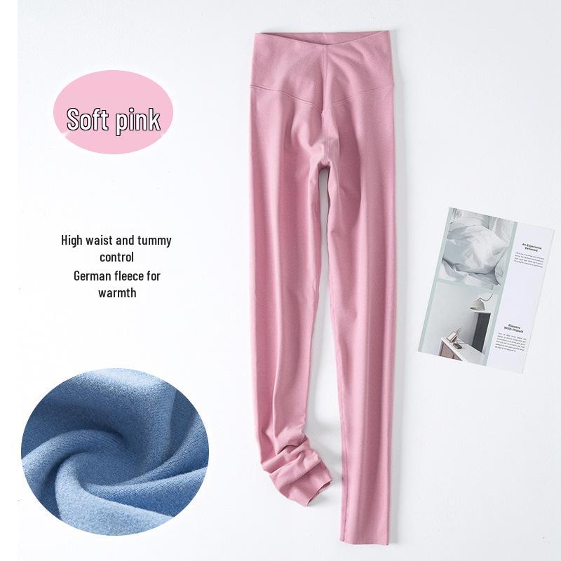 Женские большие размеры с высокой талией, эластичные, контролирующие, на флисовой подкладке, осенне-зимние теплые бесшовные леггинсы