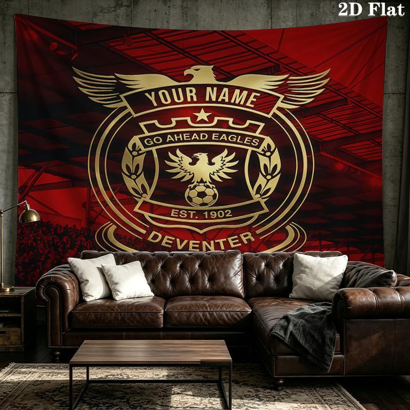 Custom Name Go Ahead Eagles2 Printed Tapestry – Wall Hanging for Bedrooms, Dorms, and Home Decor