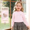 Classic Teddy Girls' Ruffled Collar Long Sleeve Cotton T-shirt