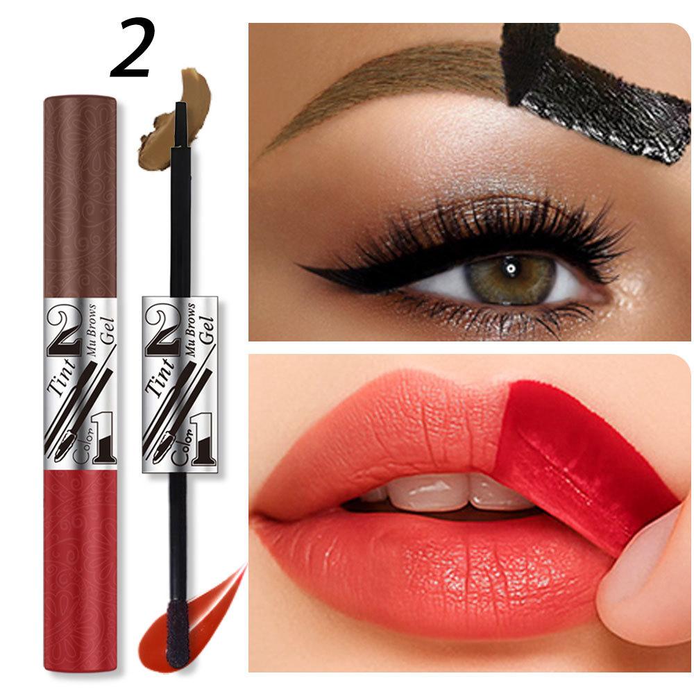 Двусторонний отслаивающийся гель для бровей, тинт для губ, натуральные дикие брови, стойкий оттеночный цвет, 3D-эффект