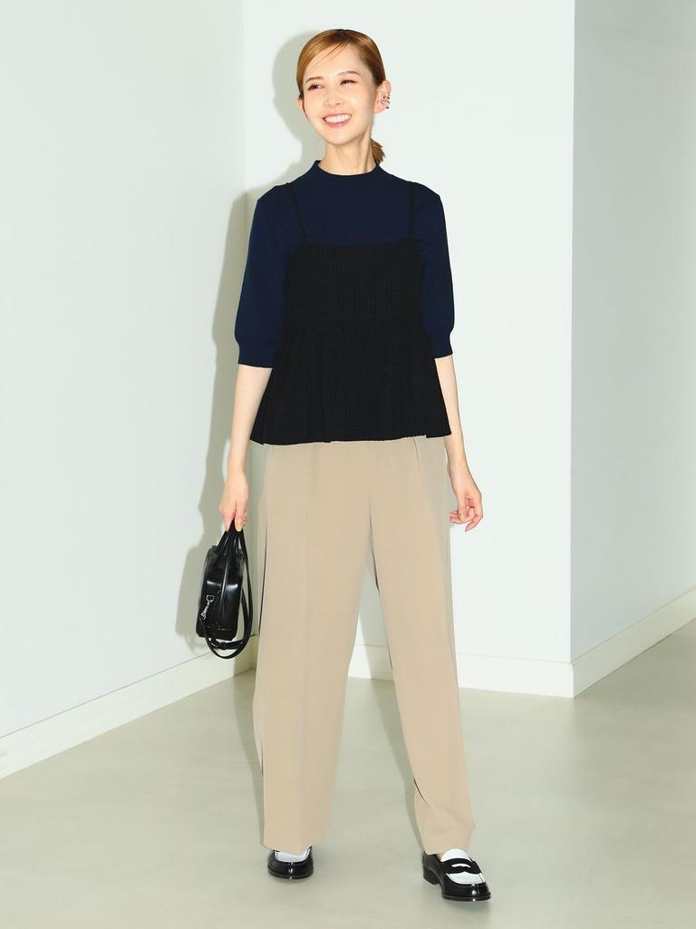 B:MING LIFE STORE by BEAMS / S/S Shirts & Blouses B:MING by BEAMS Jacquard Peplum Camisole Women's Black Small