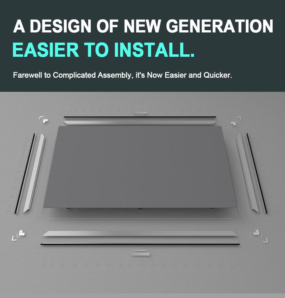 100" Wupro Cinema Gallery Grey Crystal Enhanced 3D Fixed Frame Projector Screen For Long Throw Projector