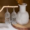 BLINGBAY Women's Earrings, Ethnic Style Drop-shaped Long Metal Tassel Earrings, Simple And High-end Accessories, Retro Colorful Feather Jewelry