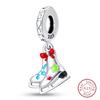 925 Silver Snowflake Snowman Penguin Charm Pendant Winter Jewelry Gift For Women DIY Birthday Present