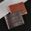 Мужской кошелек Мужской короткий кошелек Однотонный Модный тисненый Горизонтальный Мягкая кожаная клипса Большая вместимость Кошелек с множеством отделений для карт