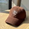 2026New Spring and Autumn Washed Love Embroidery Baseball Cap for Men and Women Couples, Soft Top Duckbill Cap, Sunshade and Sun Protection Hat