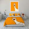 Cute Cartoon Yellow Duck Printed Bedding Set, Kid'S And Adults' Bedroom Decor, Exquisite Three-Piece Bedding Set Gift