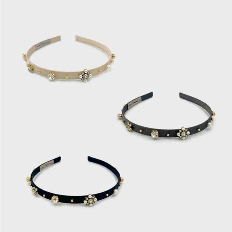 Жан Поль Кларисс Кристальная Жемчужная Сатиновая Повязка для Волос JC019HB