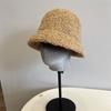 Wool Blended Circle Yarn Short Eaves Dome Bucket Hat Women's Fashion Literary Leisure Warm Light Luxury Basin Hat