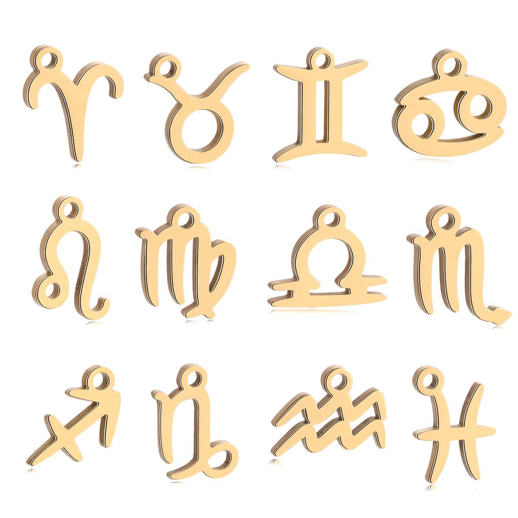 5 шт./лот Шармы со знаком зодиака из нержавеющей стали Мини-подвески со созвездиями Для DIY Рукоделия Ожерелья Браслеты Изготовление ювелирных изделий