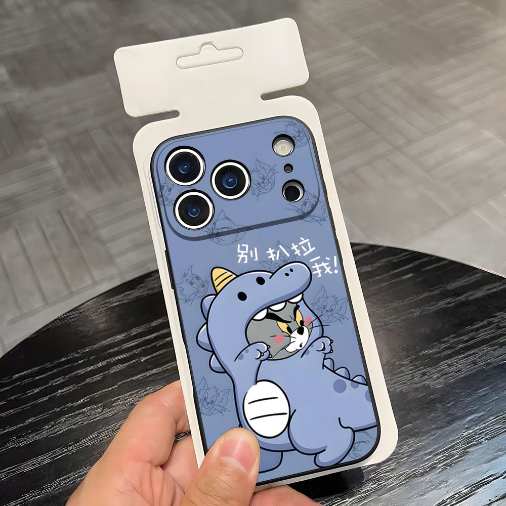 C-Cartoon T-tom And J-Jerry Phone Case For IPhone 17 Air 16 E Pro Max 15 14 13 Mini 12 Pro 11 Max Plus Black Soft Shell