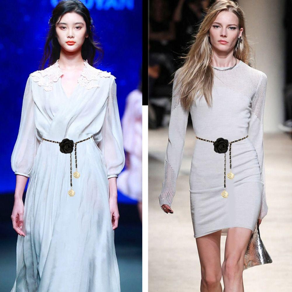 Универсальная цепочка на талию Camellia, роскошный дизайн, металлическая цепочка, пояс для женского платья, цепочка