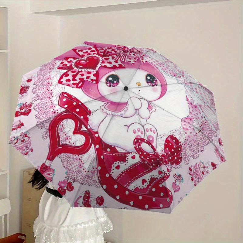 1pc Pink Cute Animal Heart Bow Umbrella with Plastic Handle,Suitable for All Seasons Home Travel Outdoor UmbrellaSanlio547