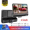 Camecho 3 In 1 4 Inch Car DVR 170 Degree 1080P HD Dash Cam Dual Lens Dashcam with Rear View Camera Car Front Back Inside Video Recorder