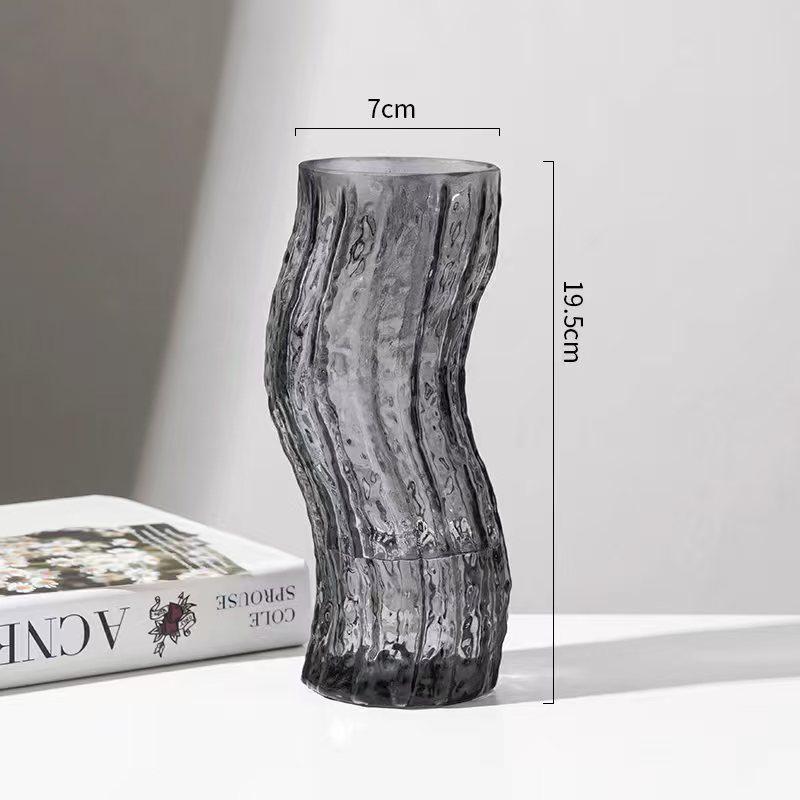 Скандинавская Роскошная Хрустальная Белая Стеклянная Ваза с Деревянной Подставкой для Живых Цветов - Декор для Гостиной