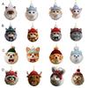 Plush Pet Shaped Ornament 2D Acrylic Cat Dog Rabbit Christmas Tree Ornament Cozy Winter Animal Charm for Car Rearview Mirrow Window Decor