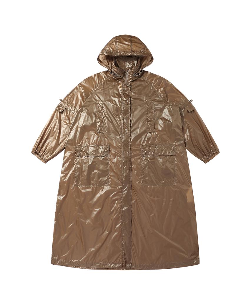 Solew Packable Hooded Rain Coat_Brown
