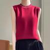 24 Весна и лето новый тонкий имитация свитера женская вязаная базовая рубашка без рукавов жилет женский круглый вырез внутренний