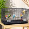 Metal Bird Cage for Parrots and Parakeets, 1 cm Bar Spacing, 75.5 x 45 x 45 cm