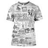 Old Newspaper T-shirts 3D Printing Men Women Casual Fashion Hip Hop Funny Short Sleeve Streetwear Vintage Tops Shirt